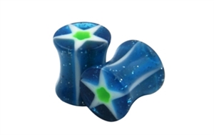 Double Flare Ear Plugs Gauge Acrylic Body Jewelry blue 0g 2g 4g 6g