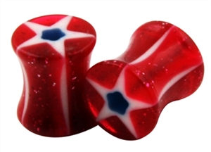 Double Flare Ear Plugs Gauge Acrylic Body Jewelry red 0g 2g 4g 6g 8g