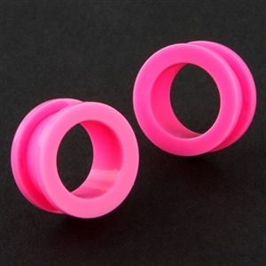 Screw on Ear Plug Gauge Acrylic pink flesh tunnel Body Jewelry 00G 0G 1/2" 2G 4G 5/8 6G 8G 9/16 AP-88