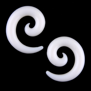 White spiral flexible silicone stretcher ear plugs gauges expander body jewelry 00G 0G 1/2" 2G 4G 6G 8G AP-89-N