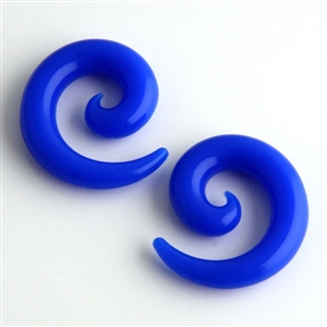 Blue spiral flexible silicone stretcher ear plugs gauges expander body jewelry 00G 0G 1/2" 2G 4G 6G 8G AP-95-N