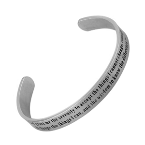 Stainless Steel Bangle - Serenity Prayer