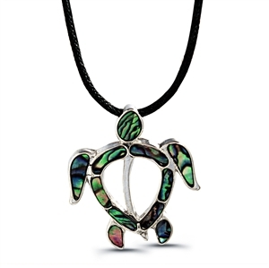 Genuine Shell Necklace - Heart Key Design