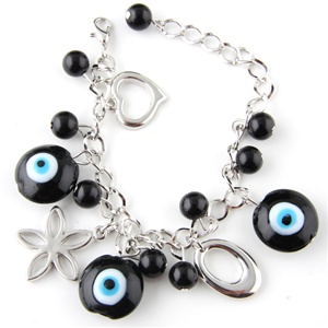 Evil Eye Charm Bracelet - Black