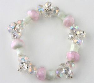 Glass Bracelet with Crystals - GLBR-002