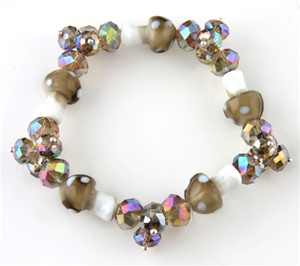 Glass Bracelet with Crystals - GLBR-004