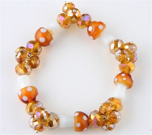 Glass Bracelet with Crystals - GLBR-005