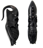 Hand Carved Skull Ear Plugs Horn Organic Gauge Body Jewelry HP-22
