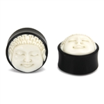 Hand Carved buddha Plugs double flare 0, 00g, 1/2", 9/16", 3/4", 7/8",1" HP-41-N