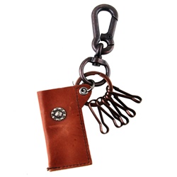 Genuine Leather  Pouch Key Chain- Black