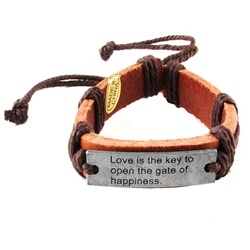 Insperational Leather Bracelet  with Metal ID