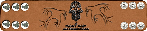 Genuine Soft Leather Bracelet (Shalom-Hamsa)