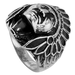 Stainless Steel Biker Ring - Indian - MSR-368