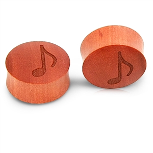 NOG-106  Double Flare music note design sawo wood Ear Plug Gauge