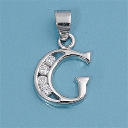 INITIAL PENDANT W/CZ - G