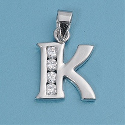 INITIAL PENDANT W/CZ - K