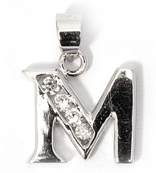 INITIAL PENDANT W/CZ - M