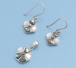 Silver Set Earrings and Pendant