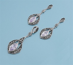 Silver Set Earrings and Pendant