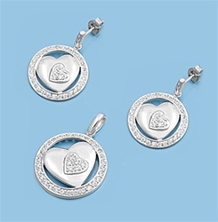 Silver Set Earrings and Pendant