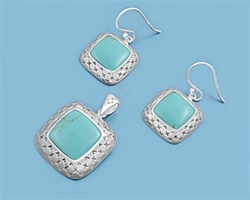 Silver Set Earrings and Pendant