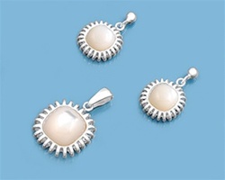 Silver Set Earrings and Pendant