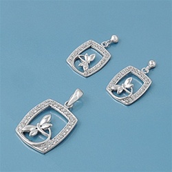 Silver Set Earrings and Pendant