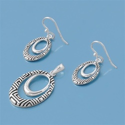 Silver Set Earrings and Pendant