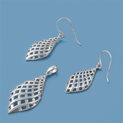 Silver Set Earrings and Pendant