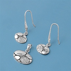 Silver Set Earrings and Pendant