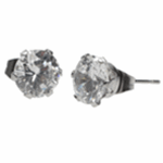 Steel Round CZ Earring Pack - 6mm