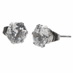 Steel Round CZ Earring Pack - 7mm