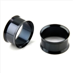 Double Flare flesh ear plug tunnel gauges 316L Steel Anodized Black Body Jewelry