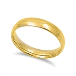 Stainless Steel Gold Plated Plain Wedding Band