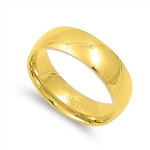 Stainless Steel Gold Plated Plain Wedding Band