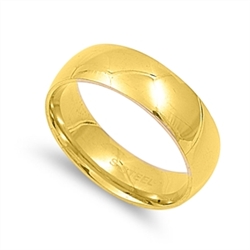 Stainless Steel Gold Plated Plain Wedding Band