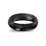 Stainless Steel Black Plated Plain Wedding Band