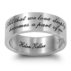 Stainless Steel Plain Inspirational Band Ring