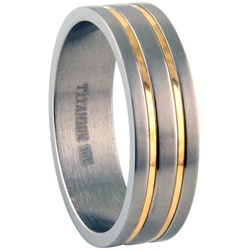 Titanium Ring with Gold Inlay