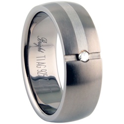 Titanium Ring w/ Silver Inlay