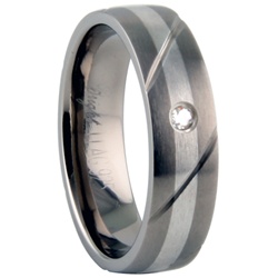 Titanium Ring w/ Silver Inlay