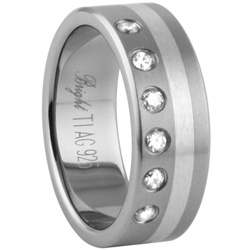 Titanium Ring w/ Silver Inlay