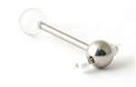 Steel Tongue Ring with Acrylic Spike TR-29