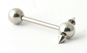 Steel Tongue Ring with Spikes TR-30