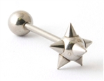 Steel Tongue Ring with Spikes TR-31