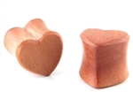 heart shape wood ear plug design gauge organic Body Jewelry 1/2"