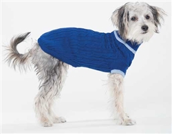 Fashion Pet Classic Cable Sweater in Cobalt Blue Small