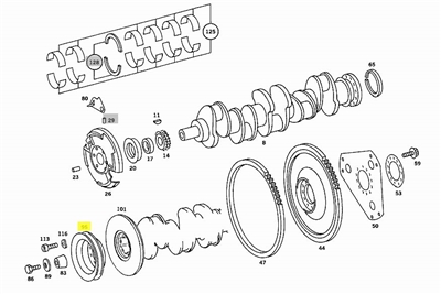 Mercedes Crankshaft Pulley New OE OM617 NA Diesel York A/C Compressor W115 W123