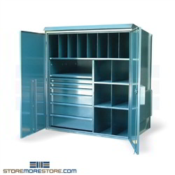 Outdoor Cabinet with Drawers Shelves Weatherproof Storage Locking Gasketed Doors