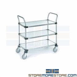 Rolling Service Shelf Carts Galvanized Steel Food Service Inventory NSF Nexel